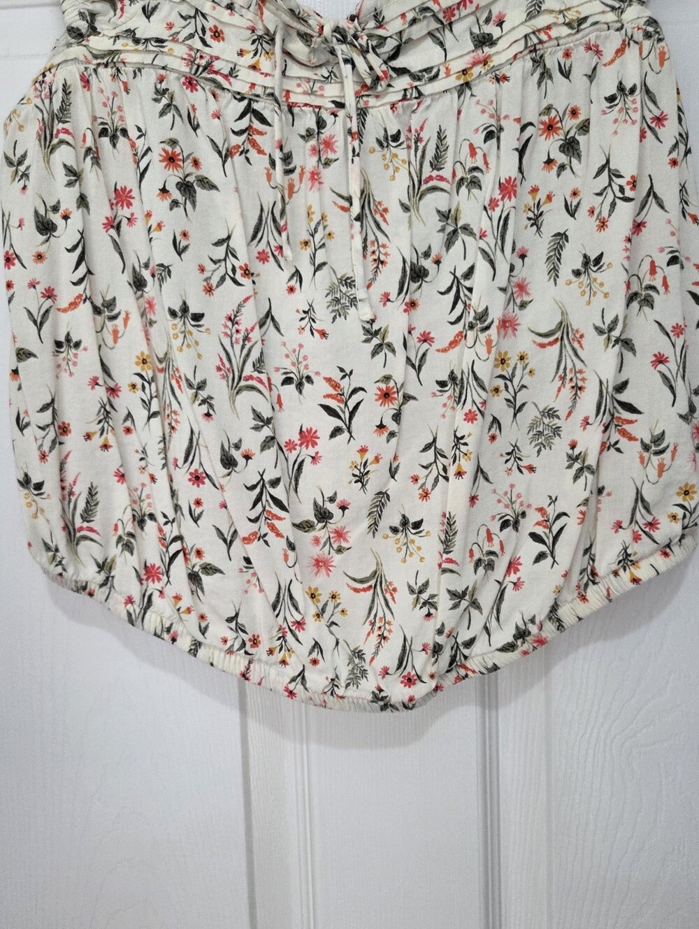 Old Navy Women Puff-Sleeve Cropped Floral Pintucked Blouse Size Small - Picture 4 of 8